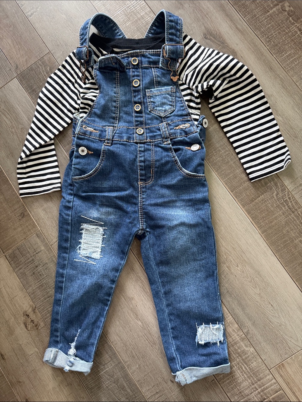 Carter's Distressed Denim Overalls in Blue
